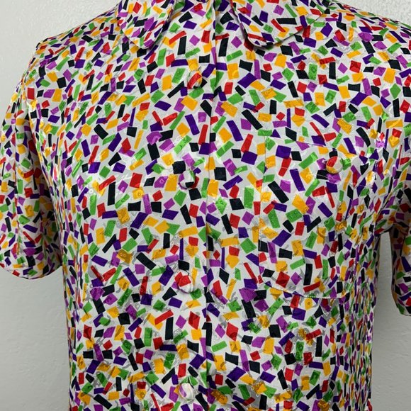 Pierre Cardin Colorful Confetti 90s Womens Shirt - Picture 5 of 5